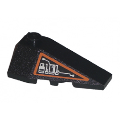 black wedge 4 x 2 triple right with 8101 circuitry pattern sticker - set 8101