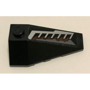 black wedge 4 x 2 triple right with silver vents and reddish brown splatters pattern sticker - set 70228