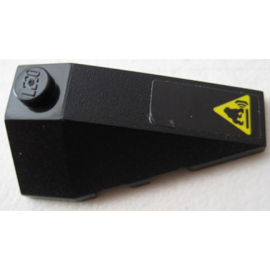 black wedge 4 x 2 triple right with yellow gorilla warning sign pattern sticker - set 70632