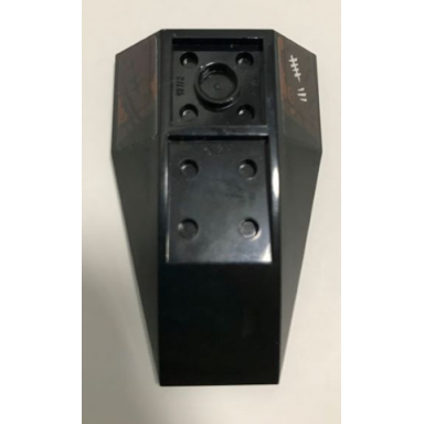 black wedge 6 x 4 triple inverted curved with white tally marks on one side and metal plates rivets and scratches pattern on the other side stickers - set 70228