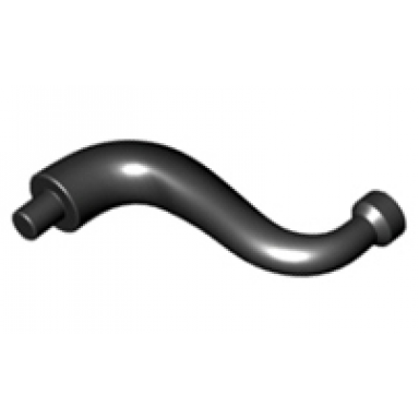 black elephant tail trunk with bar end - short curved tip