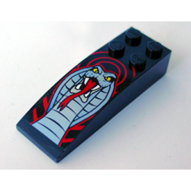 black slope curved 6 x 2 with cobra pattern sticker - set 8669