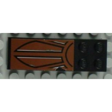 black slope curved 6 x 2 with black markings and paint scratches on reddish brown background pattern sticker - set 6210
