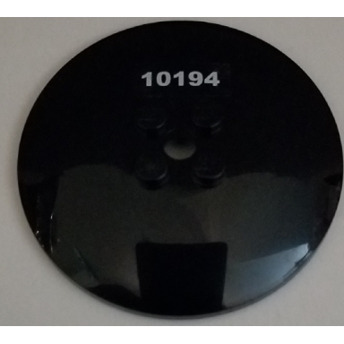 black dish 6 x 6 inverted radar - solid studs with white 10194 pattern sticker - set 10194