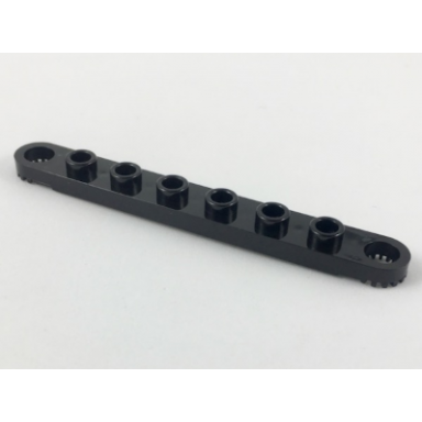 black technic plate 1 x 8 with toothed ends
