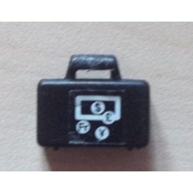 black minifigure utensil briefcase with currencies pattern $ â£ fr â¥ on both sides stickers - set 4554