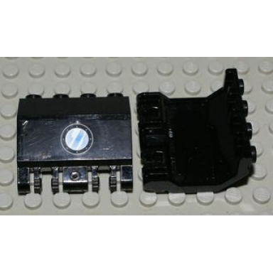 black panel 2 x 4 x 3 1 3 with double locking 2 fingers hinge with porthole pattern sticker - set 7783