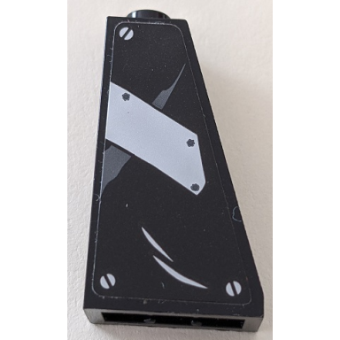 black slope 75 2 x 1 x 3 hollow stud with metal plate and 3 screws pattern sticker - set 70915