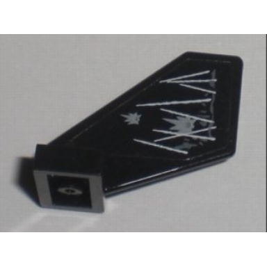 black tail shuttle small with space police 3 white damage and bullet holes pattern on left side sticker - set 5970