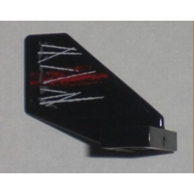 black tail shuttle small with space police 3 white damage and red stripe pattern on right side sticker - set 5970