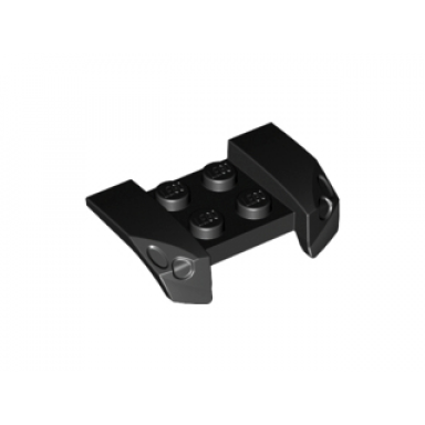 black vehicle mudguard 2 x 4 with headlights overhang
