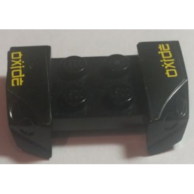 black vehicle mudguard 2 x 4 with headlights overhang with yellow oxide pattern on both sides stickers - set 8681