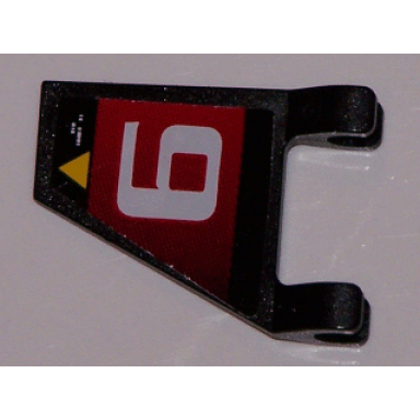 black flag 2 x 2 trapezoid with yellow triangle and white number 9 on red background pattern model right side sticker - set 8357