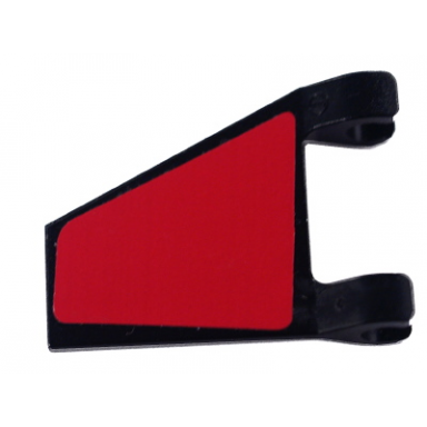 black flag 2 x 2 trapezoid with red pattern model right side sticker - set 8362