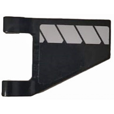black flag 2 x 2 trapezoid with white stripes pattern model left side sticker - set 76104