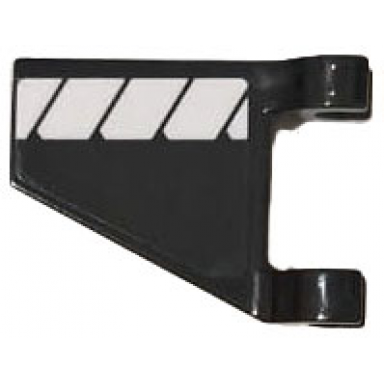 black flag 2 x 2 trapezoid with white stripes pattern model right side sticker - set 76104