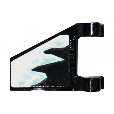 black flag 2 x 2 trapezoid with white metallic light blue and light aqua ice pattern 2 sticker - set 70678