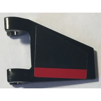 black flag 2 x 2 trapezoid with red stripe pattern model left side sticker - set 70917