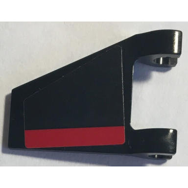 black flag 2 x 2 trapezoid with red stripe pattern model right side sticker - set 70917