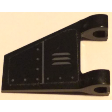 black flag 2 x 2 trapezoid with dark bluish gray air vent line and rivets pattern model right side sticker - set 70668