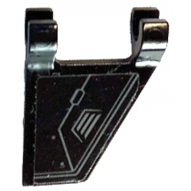 black flag 2 x 2 trapezoid with hull plates with dark bluish gray air vent lines and rivets pattern model left side sticker - set 76122