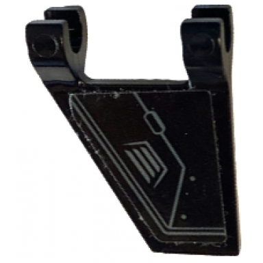 black flag 2 x 2 trapezoid with hull plates with dark bluish gray air vent lines and rivets pattern model right side sticker - set 76122