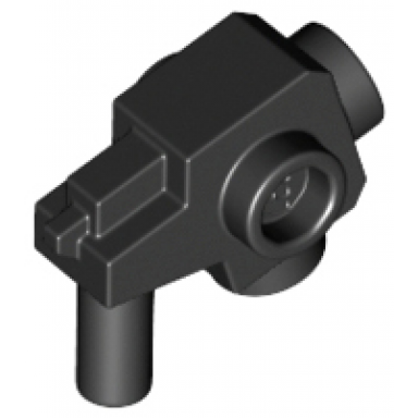 black minifigure weapon gun blaster with studs on sides bottom and front