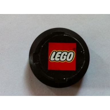 black sports hockey puck large with lego logo pattern sticker - sets 3540 3541 3542 3543 3544 3545