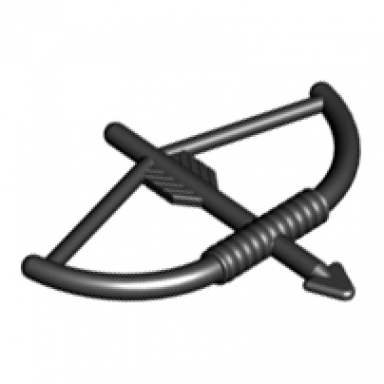 black minifigure weapon bow longbow with arrow drawn