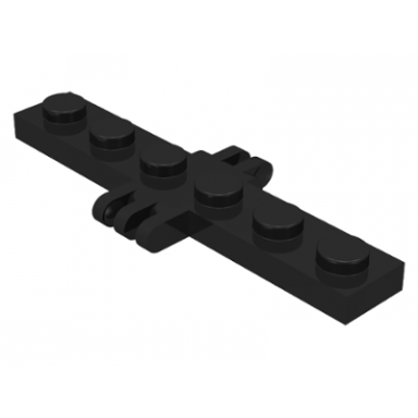 black hinge plate 1 x 6 with 2 and 3 fingers on sides