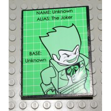 black slope 10 6 x 8 with batman joker pattern sticker - set 7783