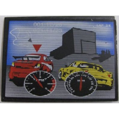 black slope 10 6 x 8 with racing cars rpm mph on monitor pattern sticker - set 8682