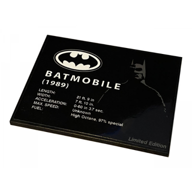 black slope 10 6 x 8 with batmobile 1989 pattern sticker - set 40433