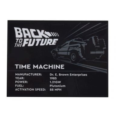 black slope 10 6 x 8 with back to the future time machine pattern sticker - set 10300