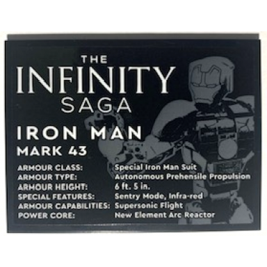 black slope 10 6 x 8 with the infinity saga iron man mark 43 pattern sticker - set 76206