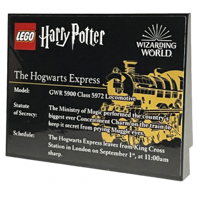 black slope 10 6 x 8 with lego harry potter hogwarts express details - first version with gwr 5900 and king cross pattern sticker - set 76405