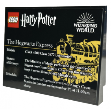 black slope 10 6 x 8 with lego harry potter hogwarts express details - second version with gwr 4900 and kings cross pattern sticker - set 76405