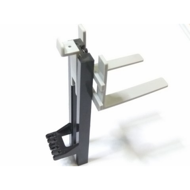 black vehicle forklift wide 1 x 2 hinge plate and light gray wide forks