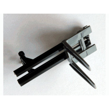 black vehicle forklift wide 1 x 2 hinge plate locking dual 2 fingers with spring holder with spring and dark bluish gray wide forks reinforced 4518b bb0217 45707