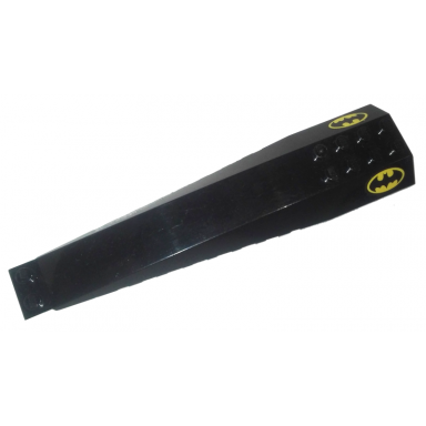 black wedge 16 x 4 triple curved with reinforcements with batman logo pattern on both sides stickers - set 7779