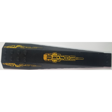 black wedge 16 x 4 triple curved with reinforcements with atlantis pattern sticker - set 8058