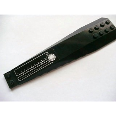 black wedge 16 x 4 triple curved with reinforcements with silver panels rivets and filler cap pattern model left sticker - set 7787