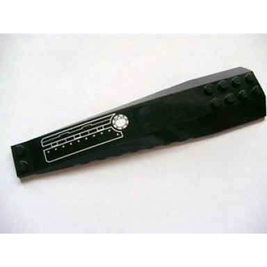 black wedge 16 x 4 triple curved with reinforcements with silver panels rivets and filler cap pattern model right sticker - set 7787