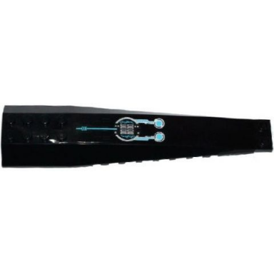 black wedge 16 x 4 triple curved with reinforcements with silver and medium azure circuitry pattern sticker - set 70170