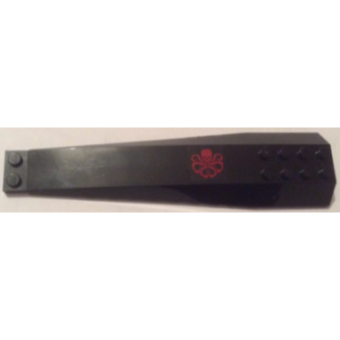 black wedge 16 x 4 triple curved with reinforcements with red octopus marvel hydra logo pattern model right side sticker - set 76048