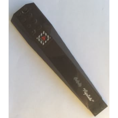 black wedge 16 x 4 triple curved with reinforcements with riptide batman logo and danger symbol pattern model right side stickers - set 70909