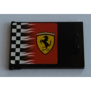 container cupboard 2 x 3 x 2 door with checkered flag and ferrari logo pattern left sticker - sets 8144 8185