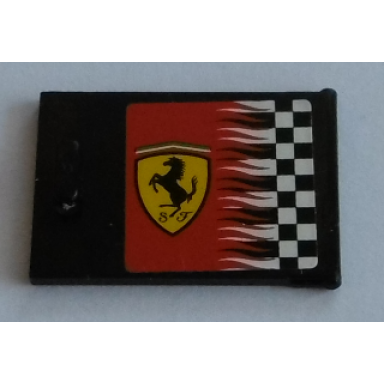black container cupboard 2 x 3 x 2 door with checkered flag and ferrari logo pattern right sticker - set 8144