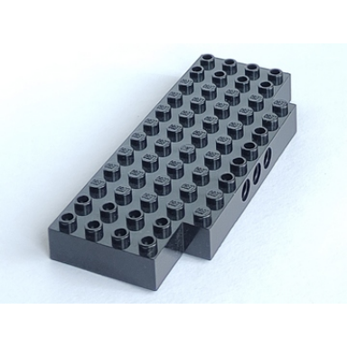 black brick modified 5 x 12 with 1 x 2 cutouts and 3 holes on side