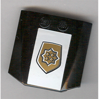 black wedge 4 x 4 x 2 3 triple curved with world city gold police badge on white background pattern sticker - sets 4850 7030